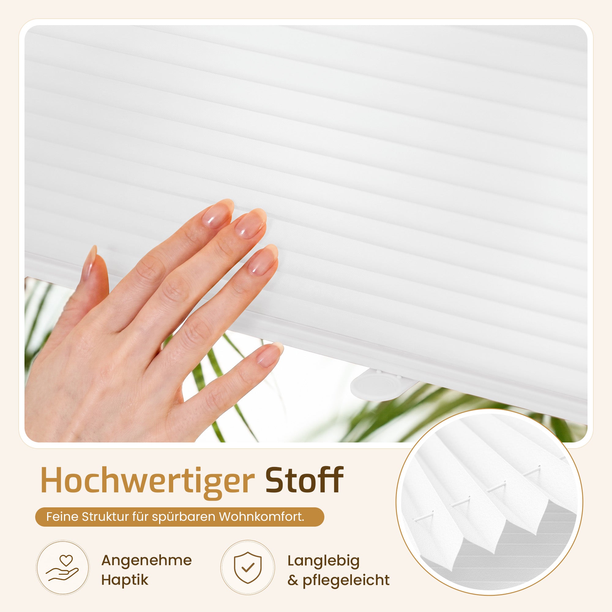 Lichtdurchlässiges Plissee Klemmfix ohne Bohren – Weiß