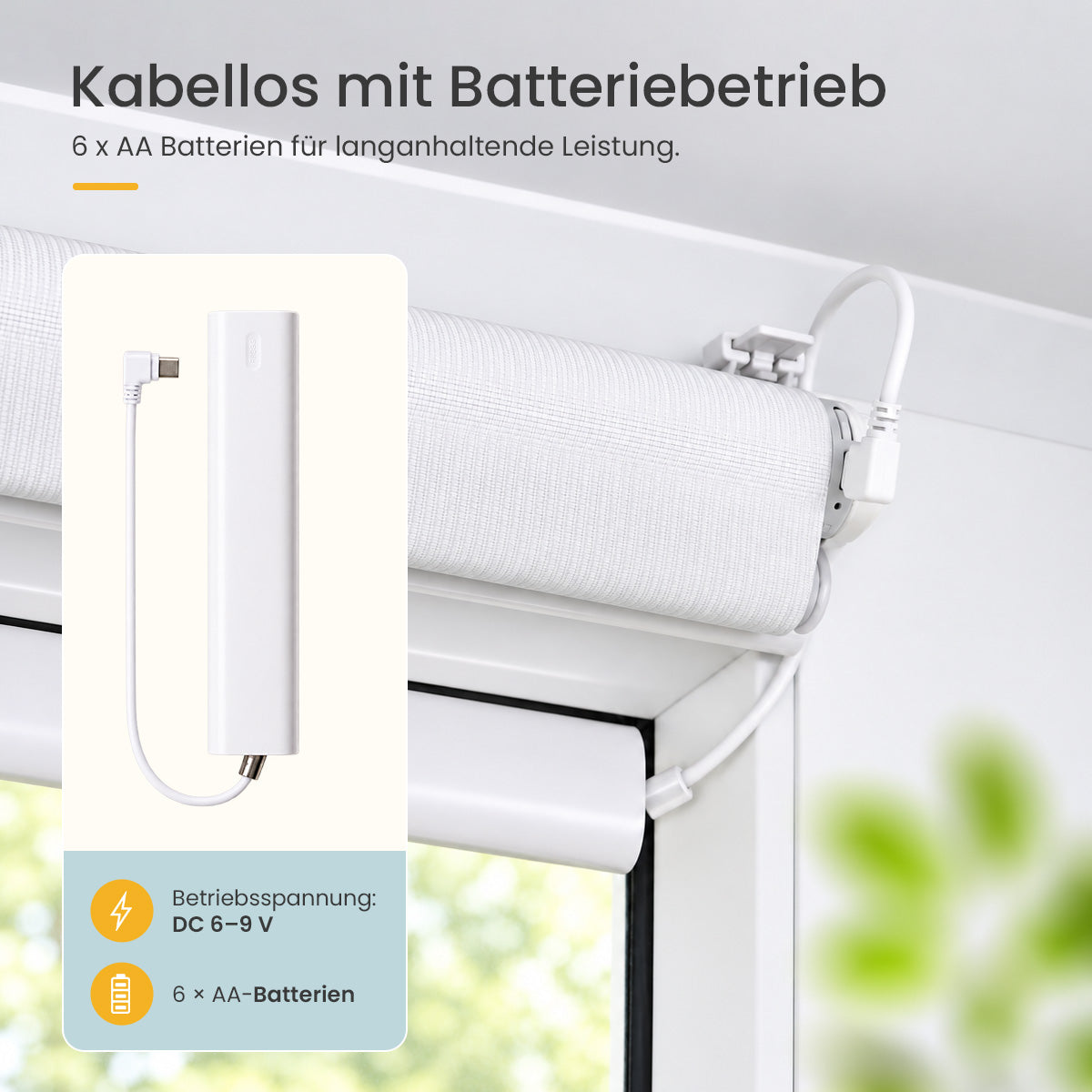 【Vorbestellung, Versand ab November】Grandekor 15-mm Funk-Rohrmotor-Nachrüstset für Rollos