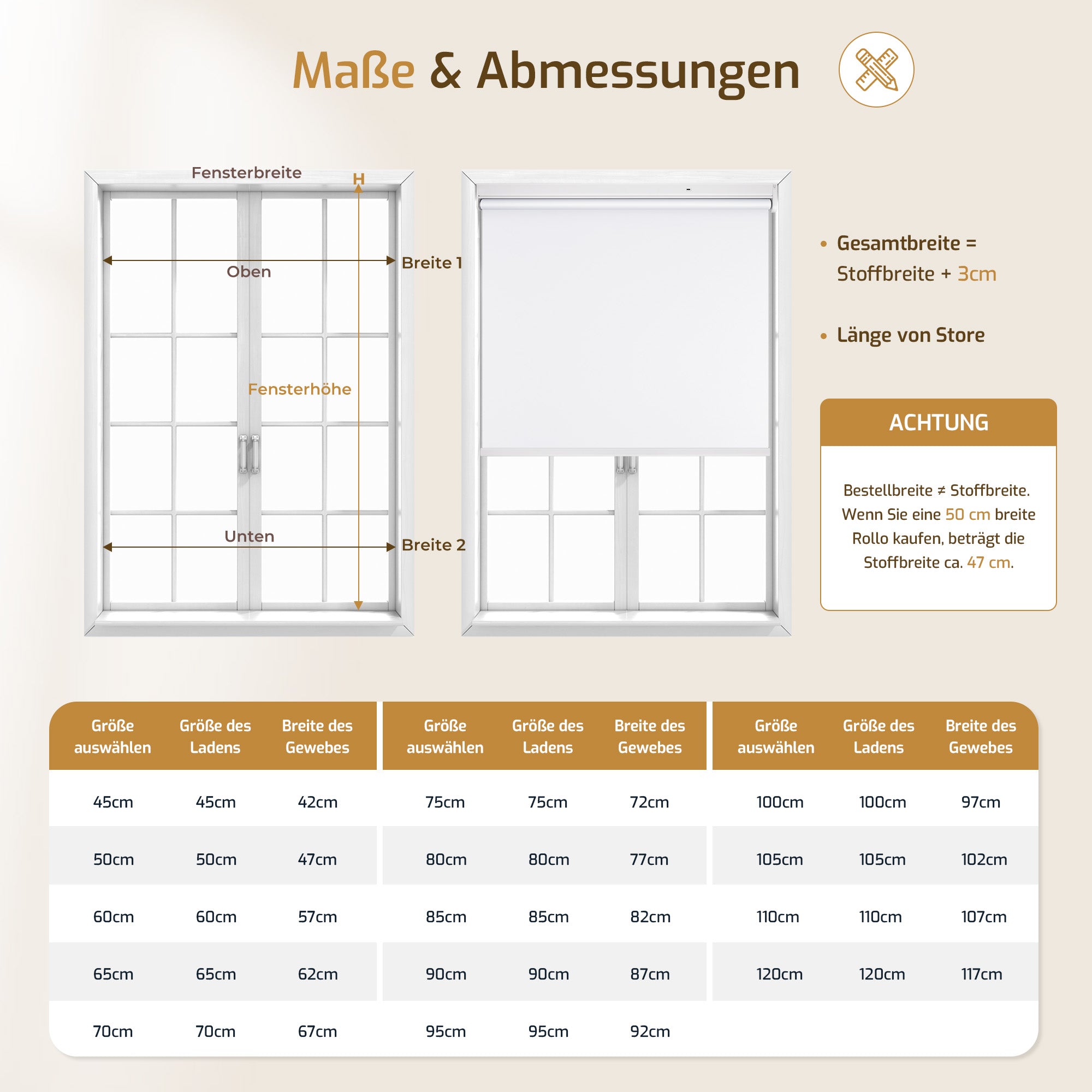 Elektrisches Verdunkelungsrollo M130 mit Akku – Klemmfix ohne Bohren