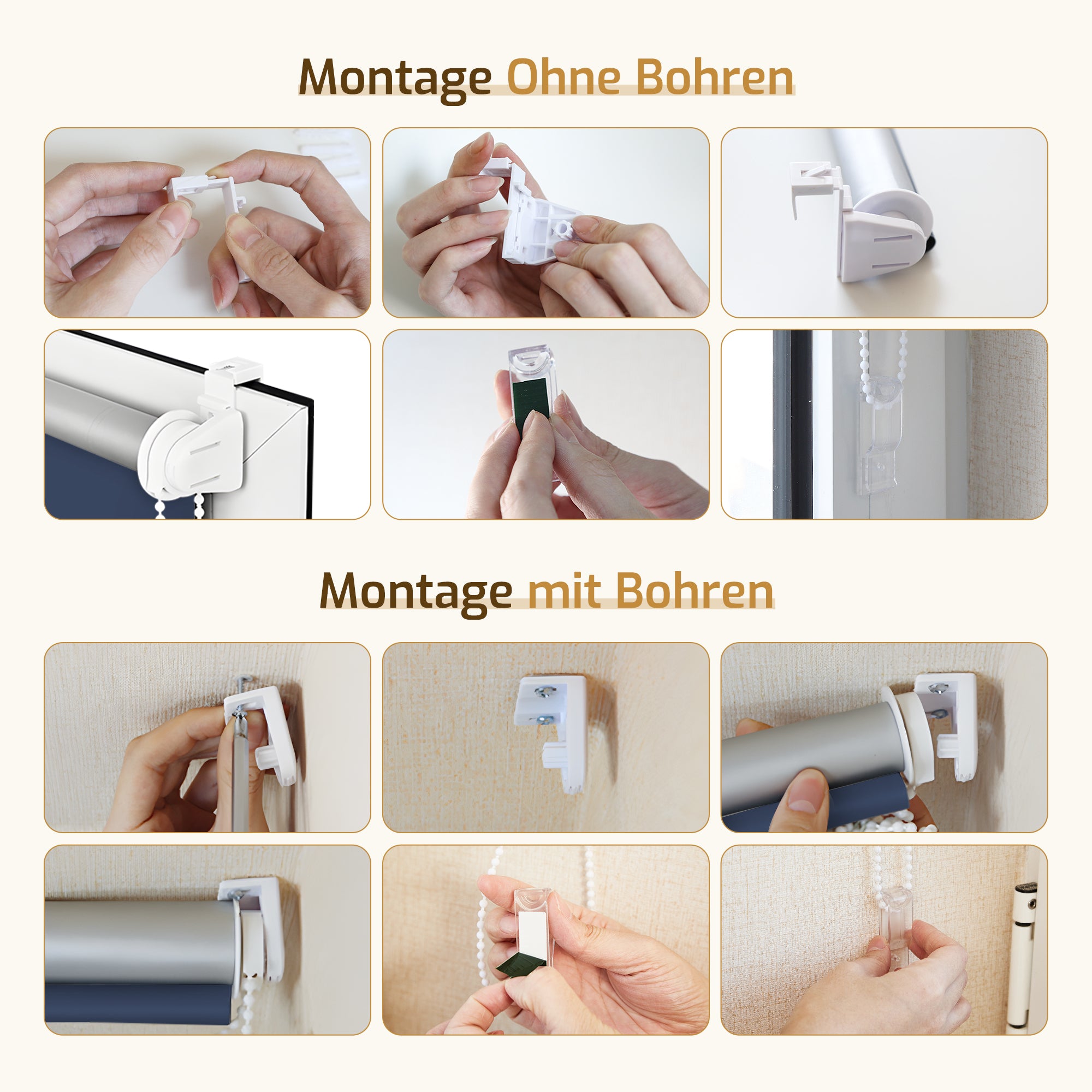 Verdunkelungsrollo Klemmfix ohne Bohren mit Thermo-Effekt – Dunkelblau