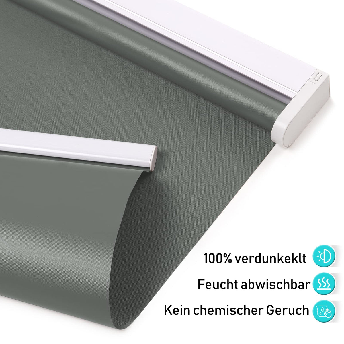 Elektrisches Akku-Rollo M130 nach Maß – lichtdurchlässig oder verdunkelnd