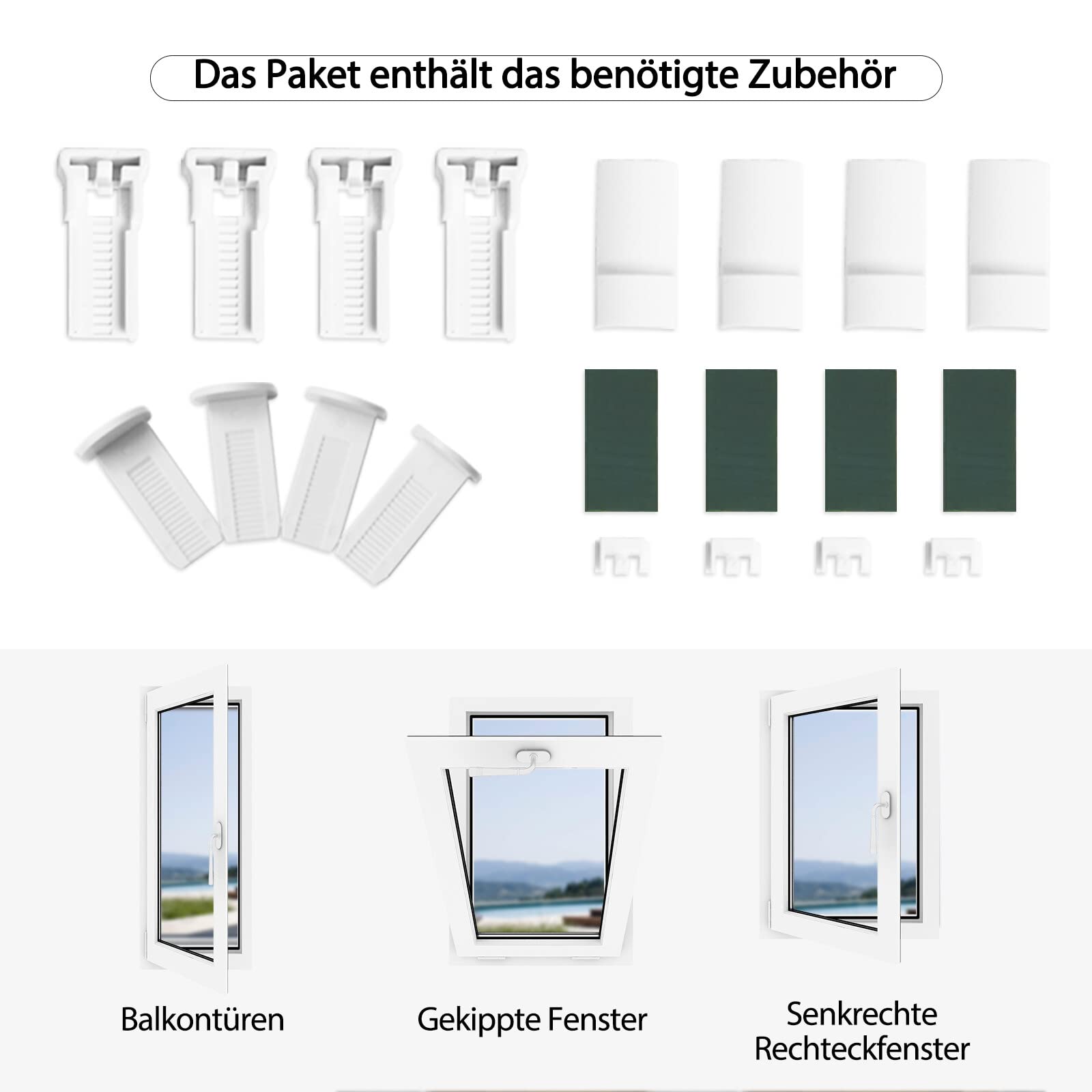 Lichtdurchlässig ohne Bohren Klemmfix Faltrollo Plissee Grau