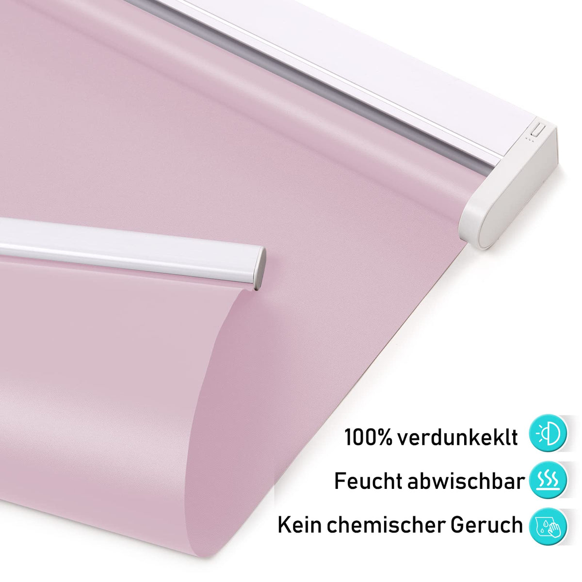 Elektrisches Akku-Rollo M130 nach Maß – lichtdurchlässig oder verdunkelnd
