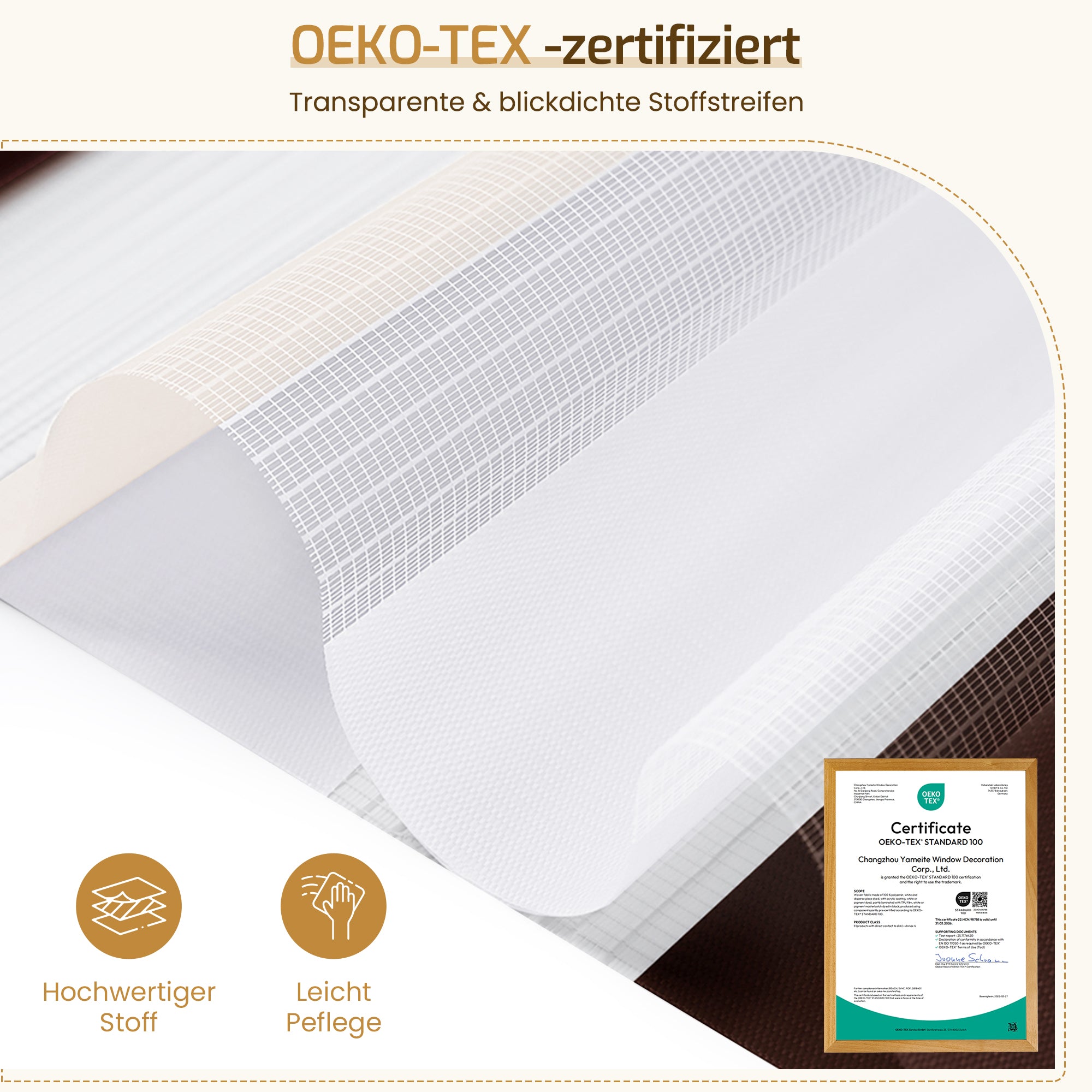 Doppelrollo Duo Rollo Klemmfix ohne Bohren Weiß Beige Braun