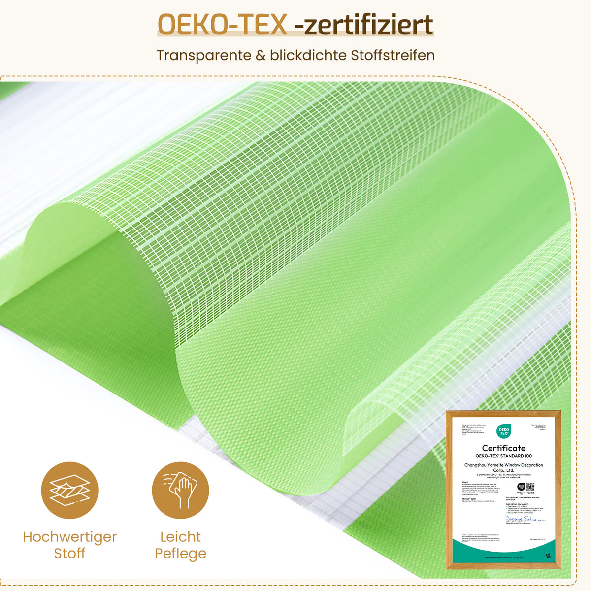 Doppelrollo Duo Rollo Klemmfix ohne Bohren Grün