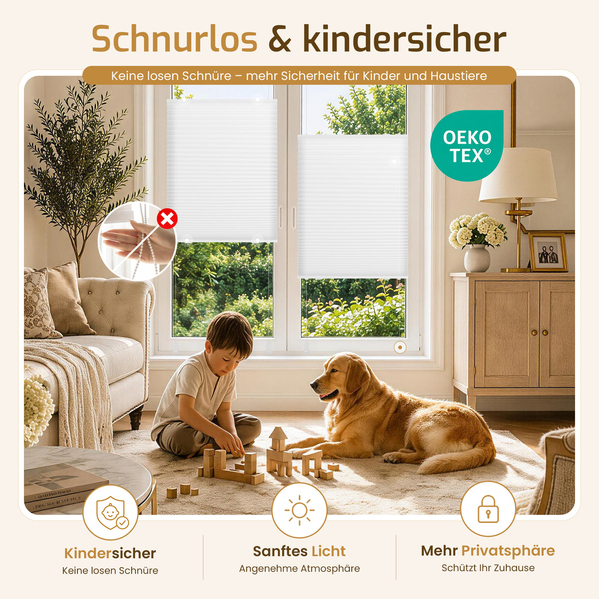 Lichtdurchlässiges Plissee Klemmfix ohne Bohren – Weiß