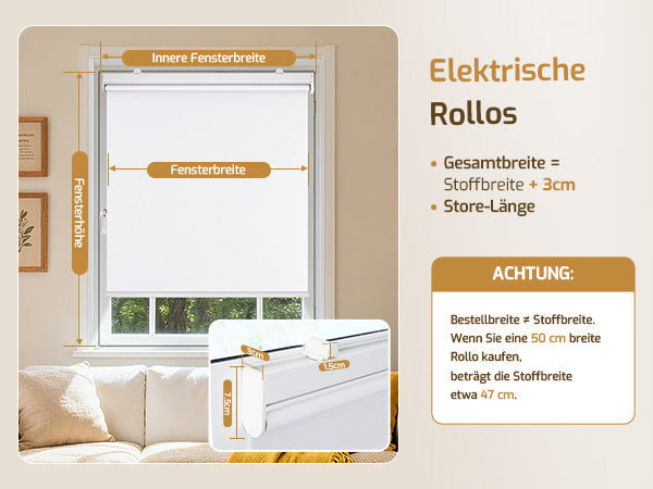 Elektrisches Verdunkelungsrollo M100 mit Batterie – Grau