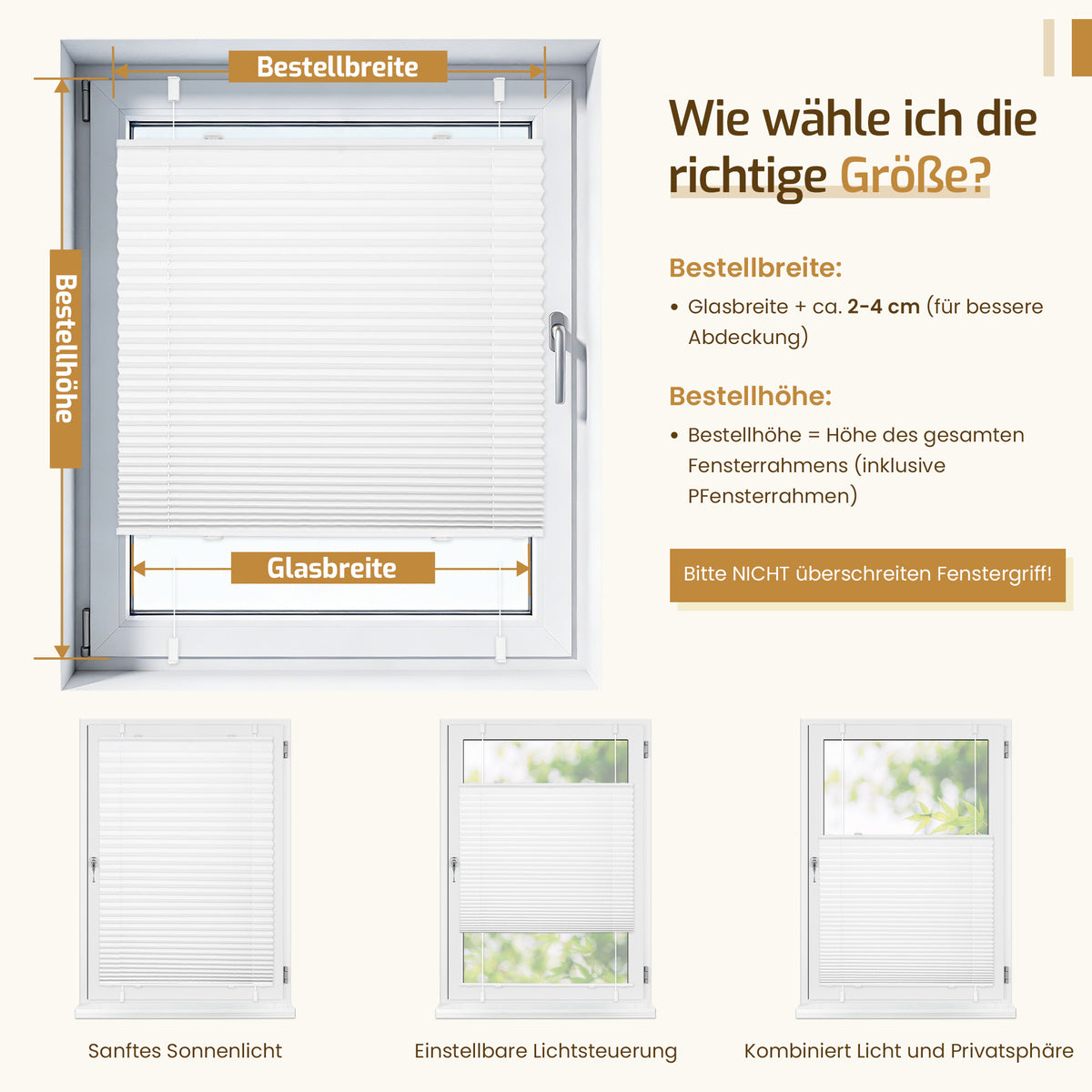 Lichtdurchlässiges Plissee Klemmfix ohne Bohren – Weiß