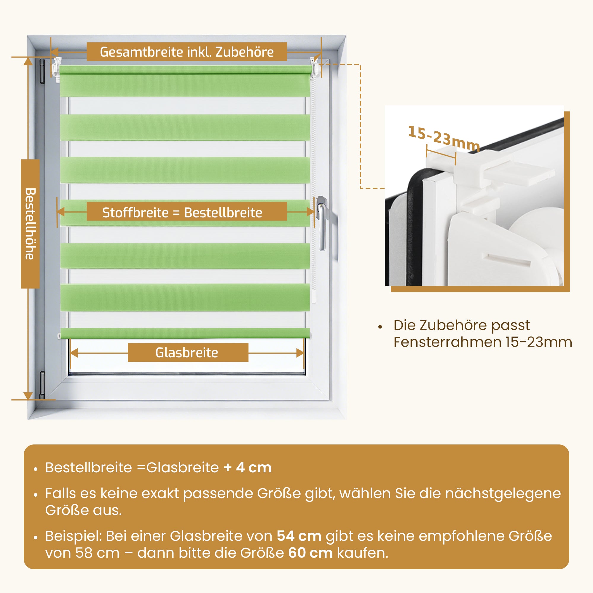 Doppelrollo Duo Rollo Klemmfix ohne Bohren Grün