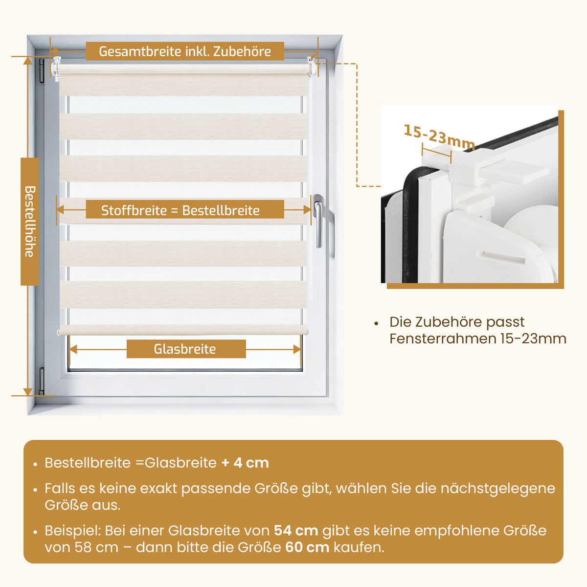 Doppelrollo Duo Rollo Klemmfix ohne Bohren Leinen