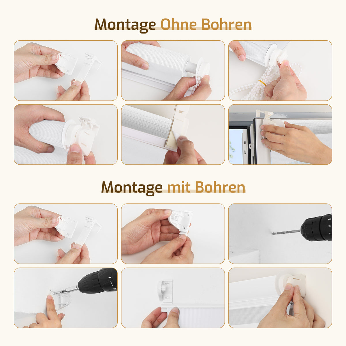 Doppelrollo Klemmfix ohne Bohren – Weiß