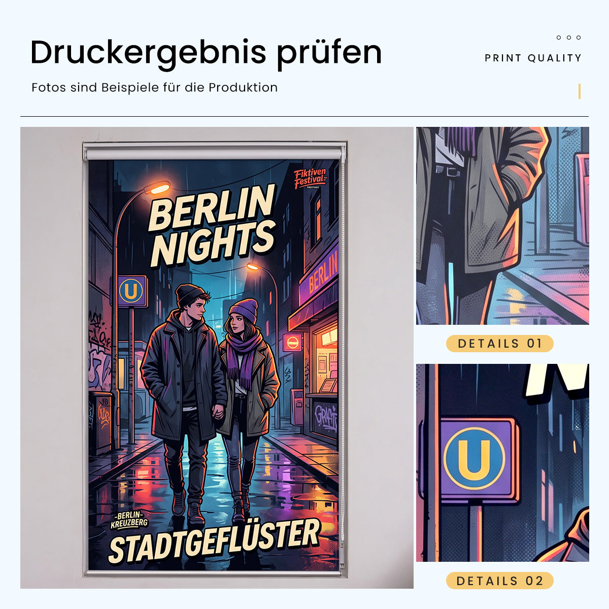 Fotorollo nach Maß mit austauschbarem Stoff