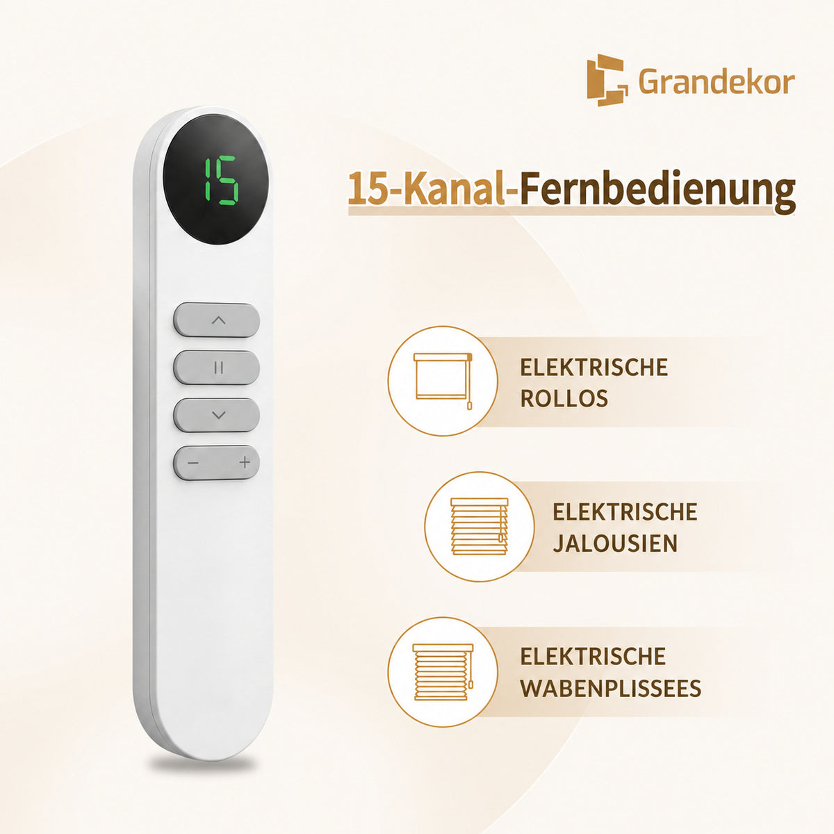 15-Kanal-Fernbedienung für maßgefertigte elektrische Rollos– Maßanfertigung