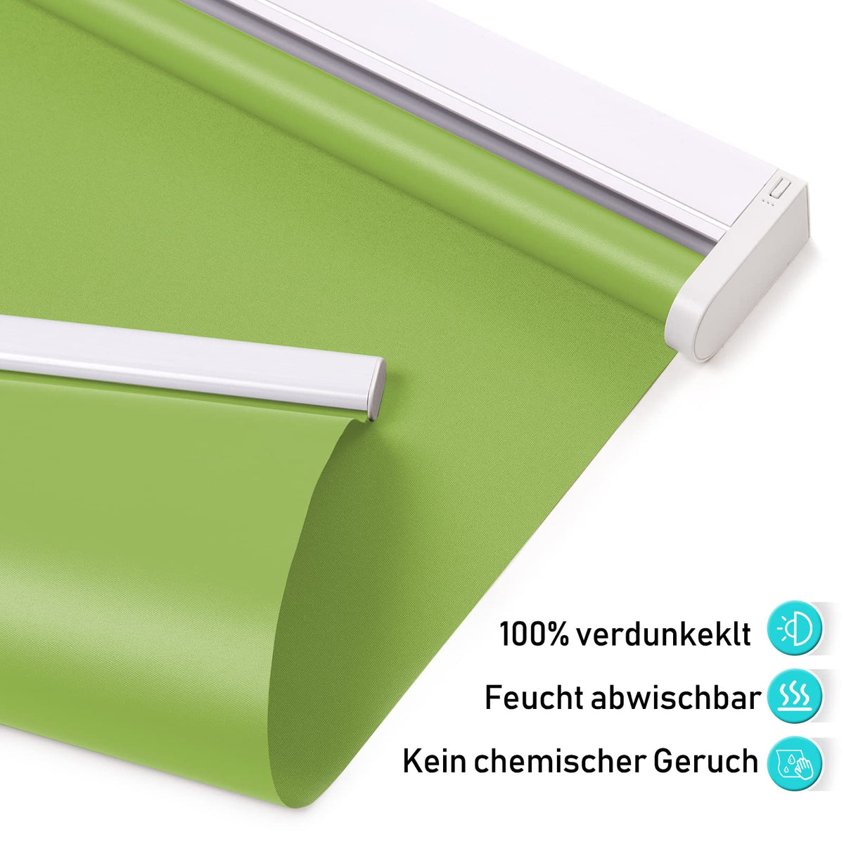 Elektrisches Akku-Rollo M130 nach Maß – lichtdurchlässig oder verdunkelnd