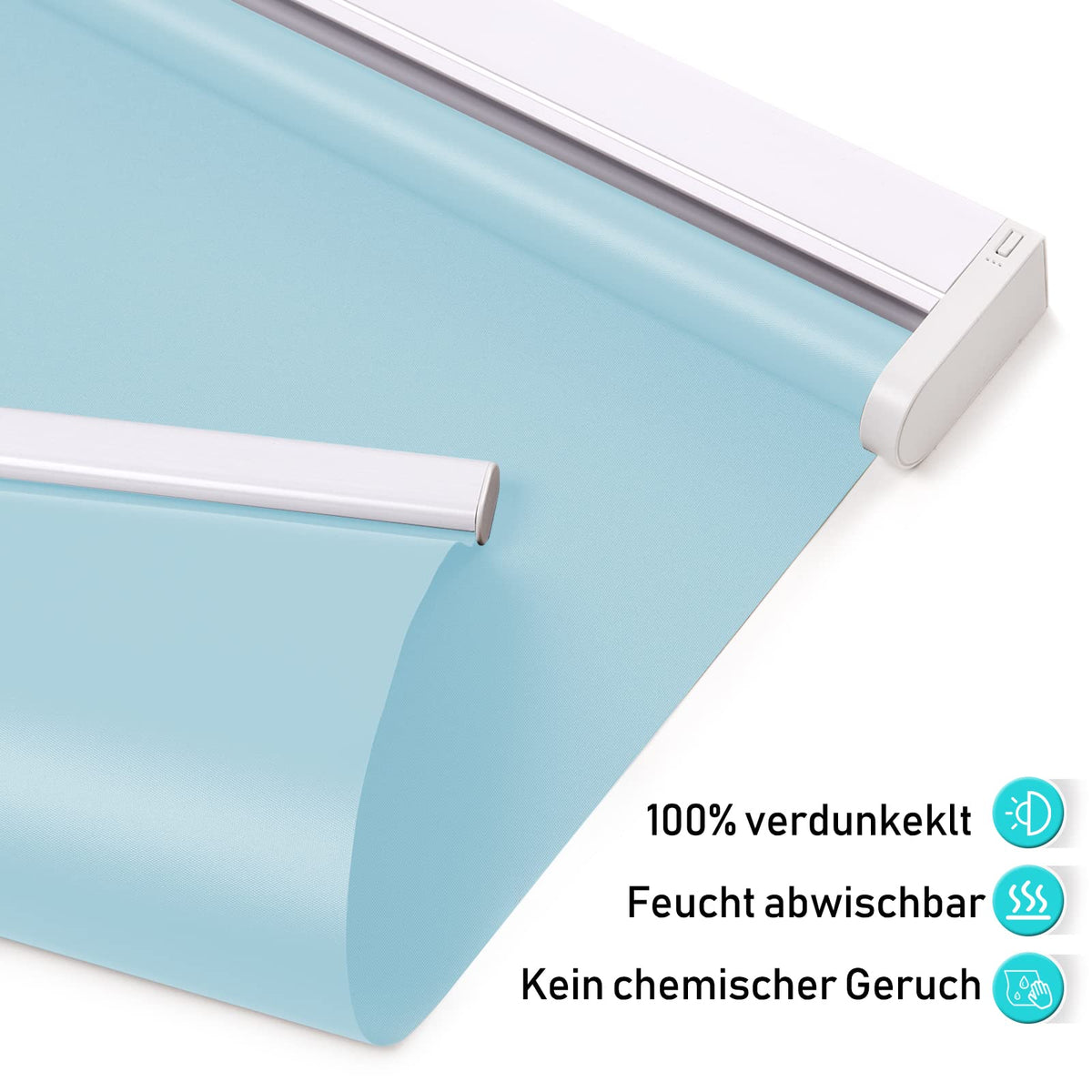 Elektrisches Akku-Rollo M130 nach Maß – lichtdurchlässig oder verdunkelnd