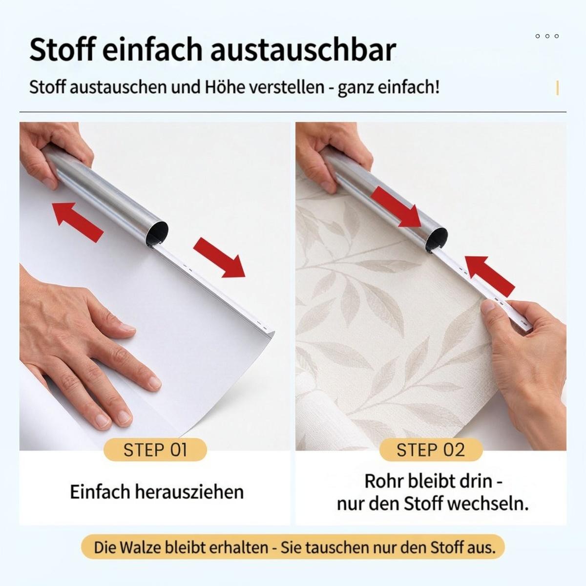 Fotorollo nach Maß mit austauschbarem Stoff