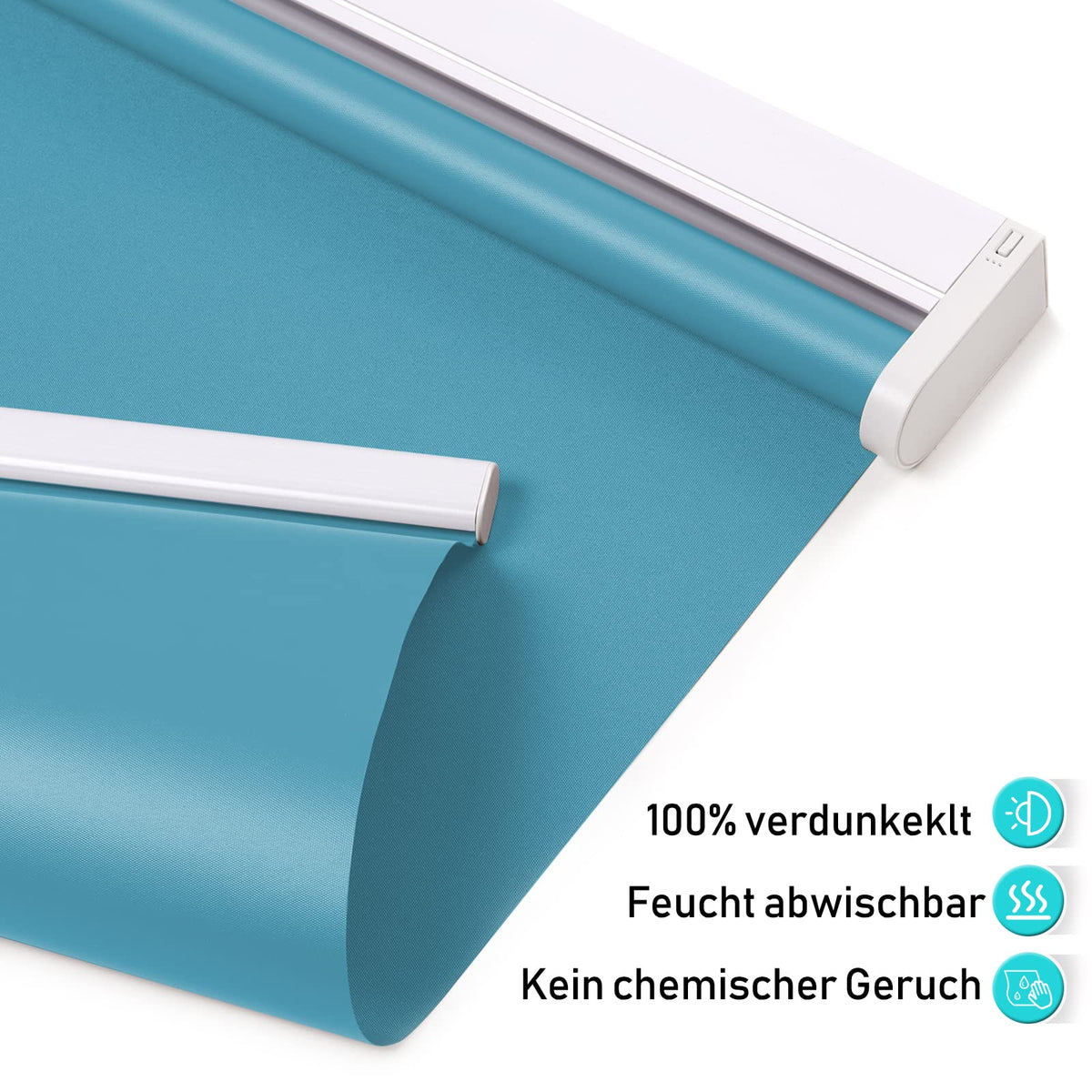 Elektrisches Akku-Rollo M130 nach Maß – lichtdurchlässig oder verdunkelnd